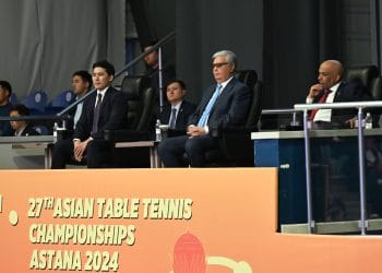 Президент Казахстана посетил финал чемпионата Азии по настольному теннису