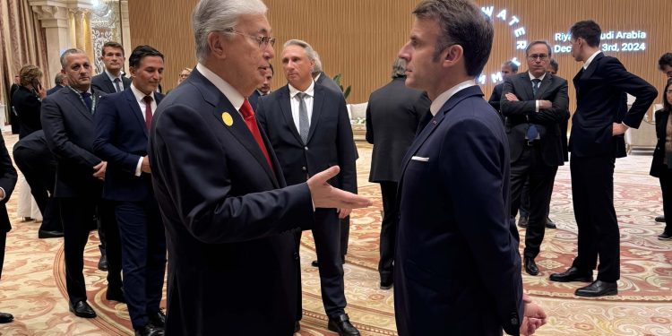 встреча Касым-Жомарта Токаева с Эмманюэлем Макроном