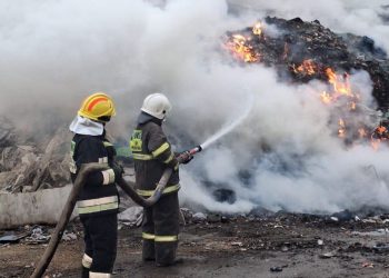 возгорание на мусорном полигоне
