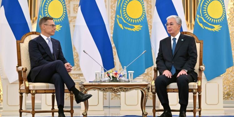переговоры Президента Казахстана Касым-Жомарта Токаева с Президентом Финляндии Александром Стуббом