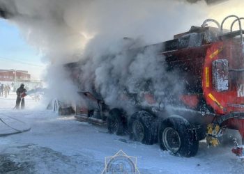 загорелся бензовоз