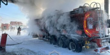загорелся бензовоз
